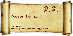 Peszer Hermia névjegykártya
